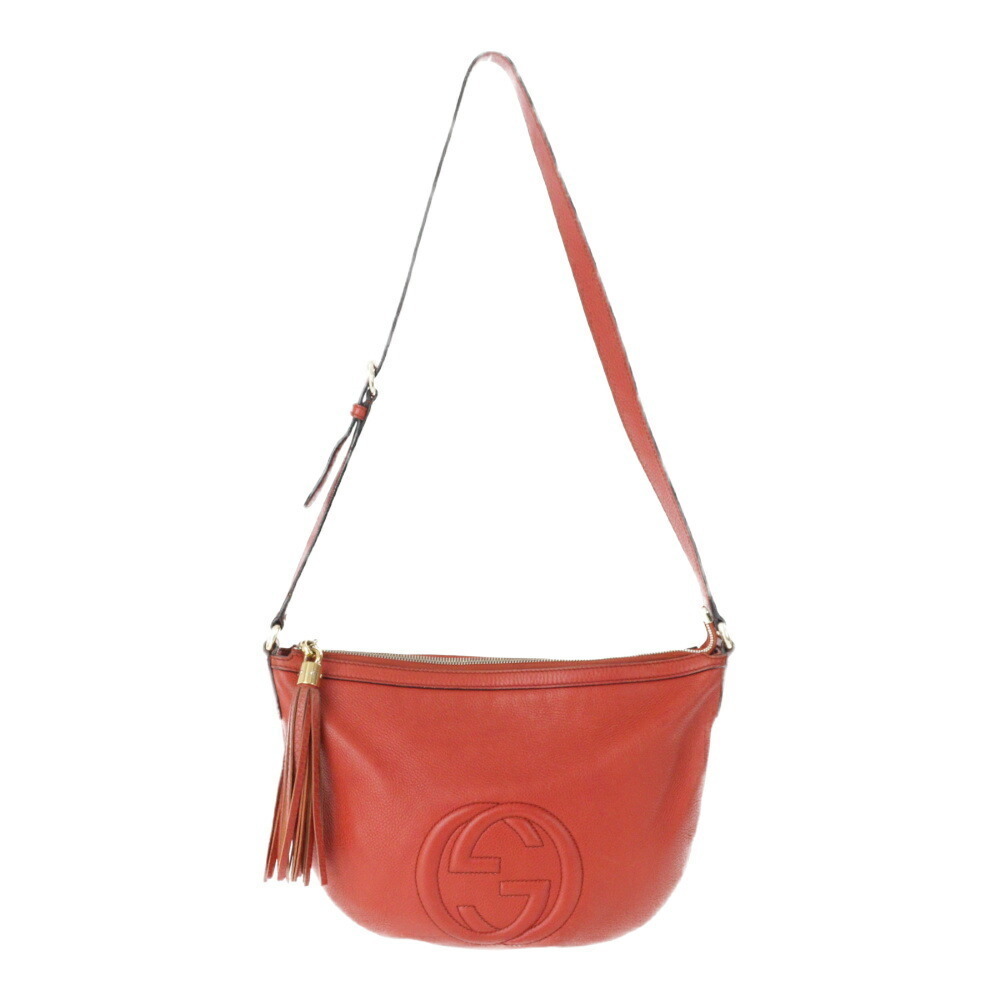 Gucci Soho Shoulder Bag Tassel Red